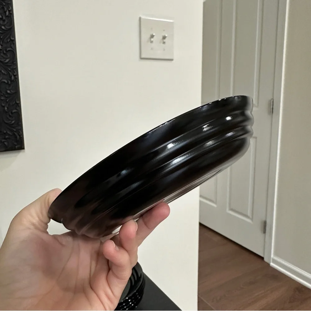 6 x IKEA Deep plate/bowl, black, 7 ½ 